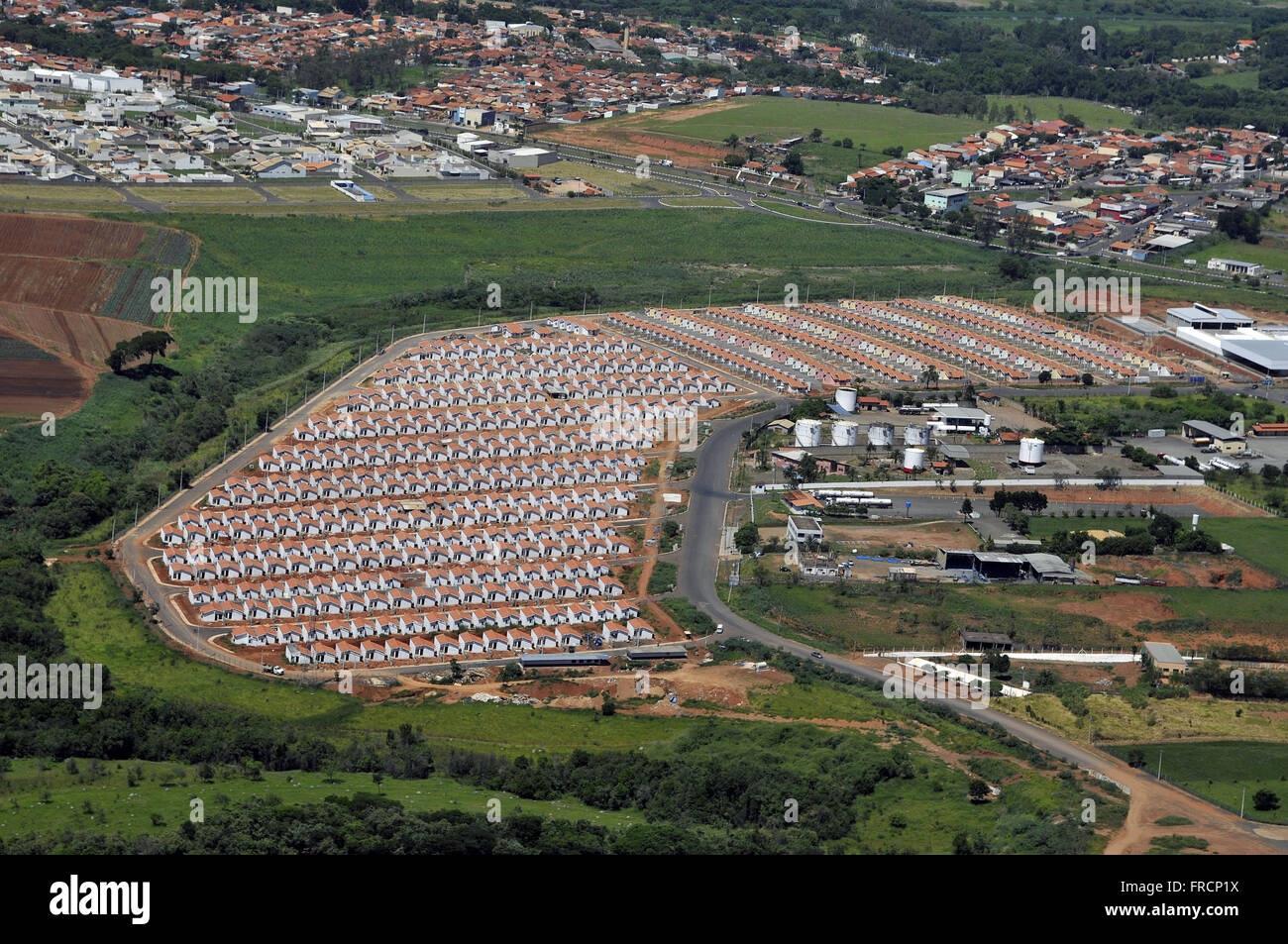 Luftaufnahme des Wohnprojekt neues Leben in hohen Kiefern Nachbarschaft Stockfoto