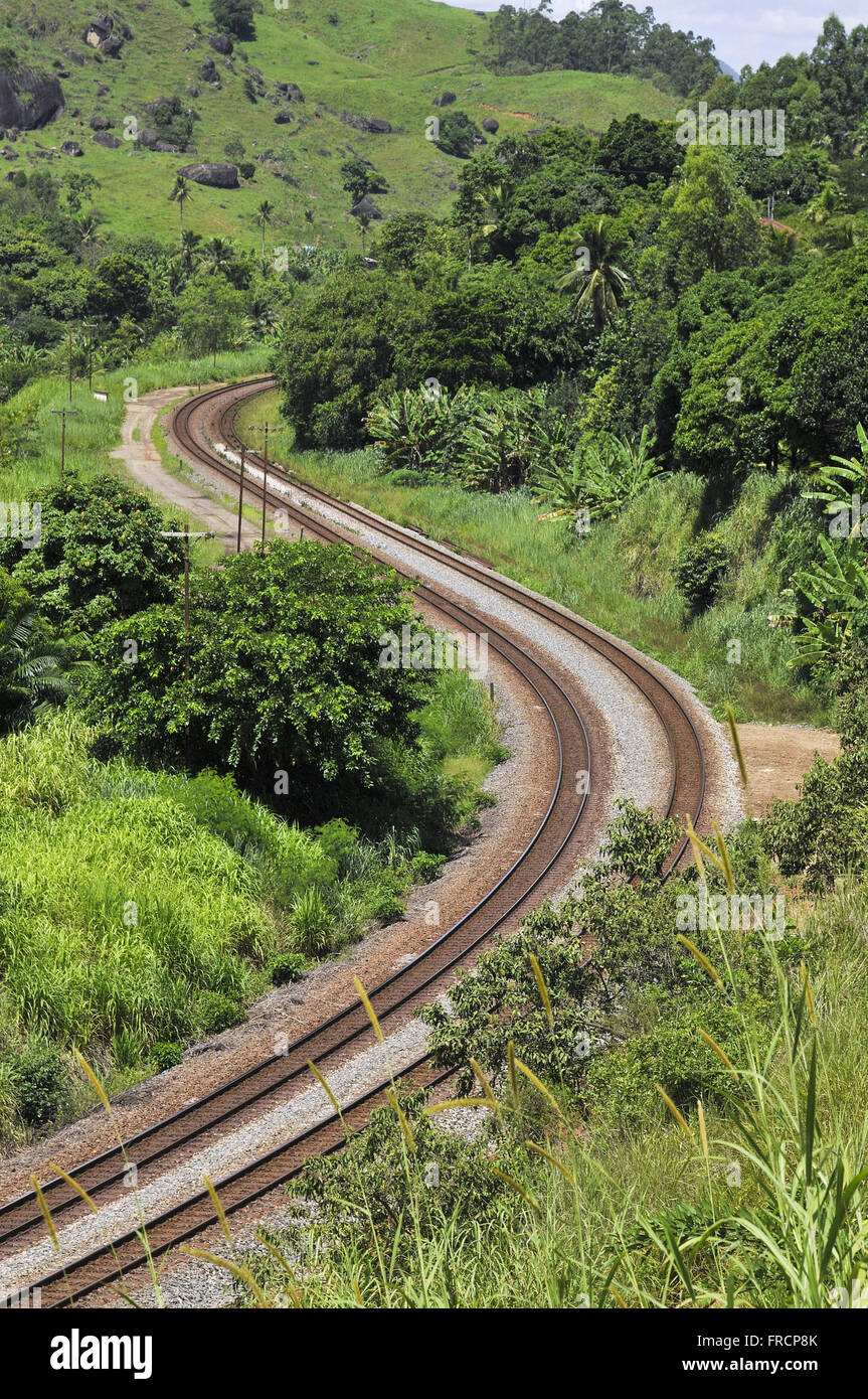Schienennetz bekannt als Road Ferroviaria Vitoria ein Minas - EFVM Stockfoto