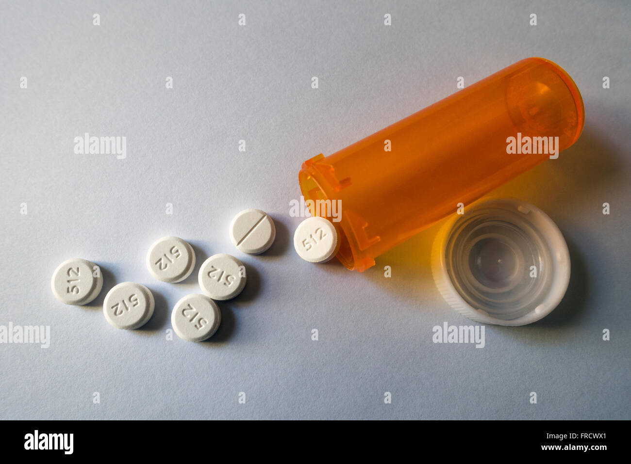Oxycodon, ein Rx-Schmerzmittel in Form von Tabletten Stockfoto