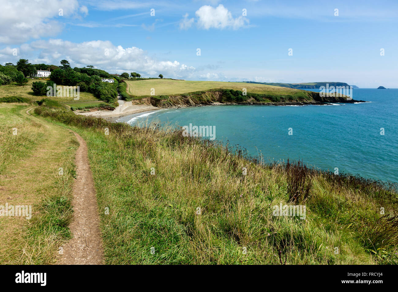 Küsten Weg Porthcurnick Strand Cornwall England Landschaft Stockfoto