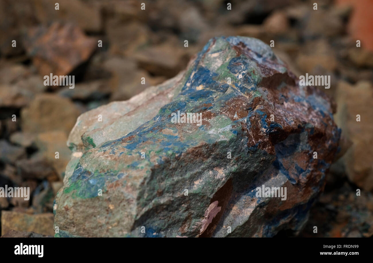 Ein Kupfer Stein aus Timna Kupfermine im Süden Israels Stockfoto