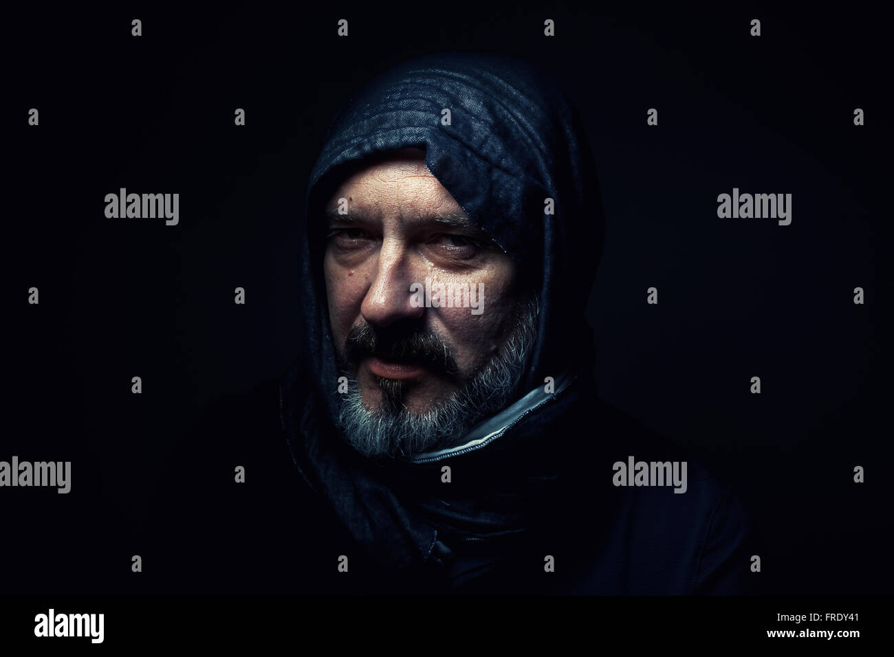 Porträt eines Mannes, die ein Kopftuch tragen. Stockfoto