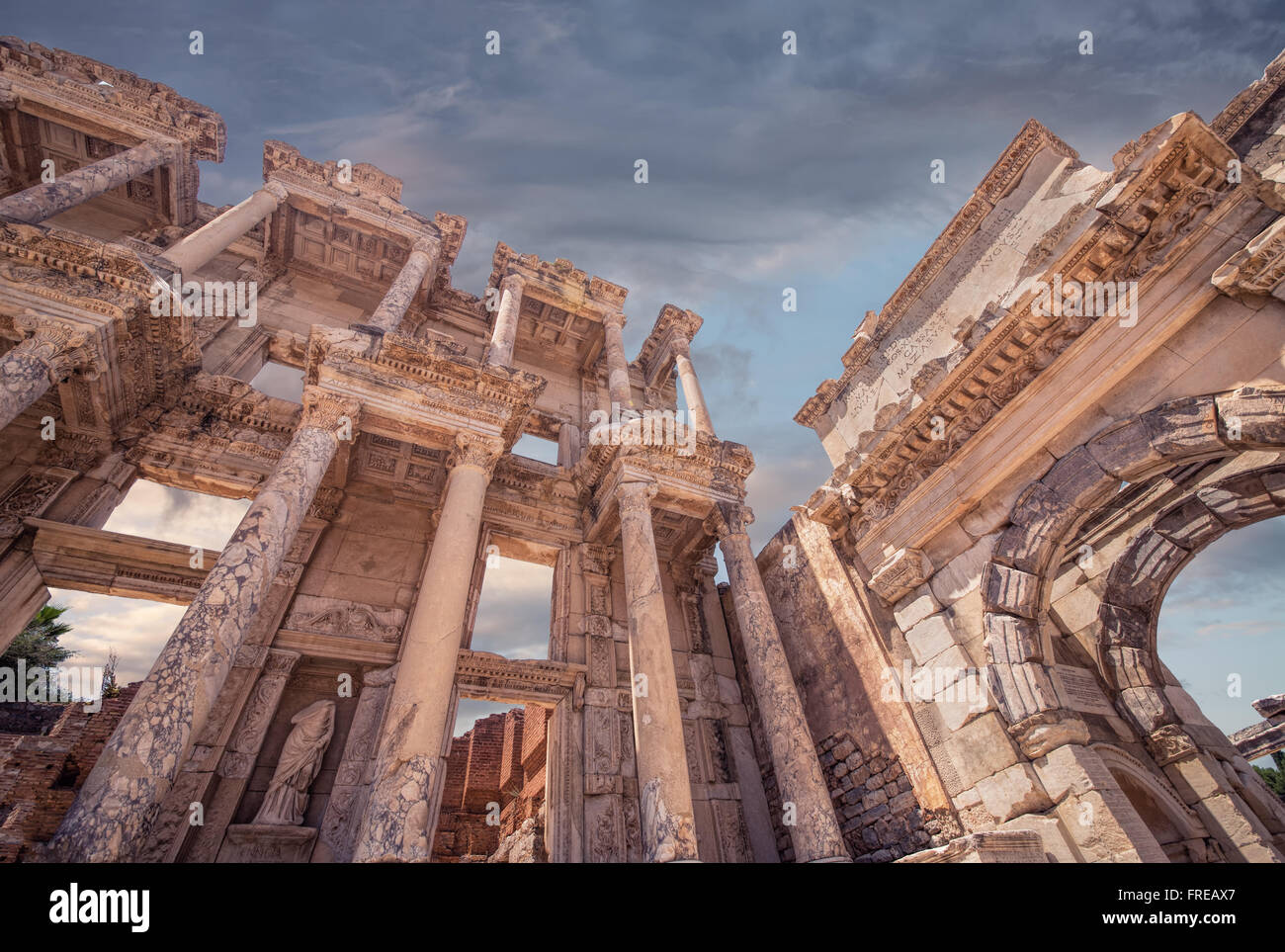 Celsus Bibliothek in Ephesus, Türkei Stockfoto