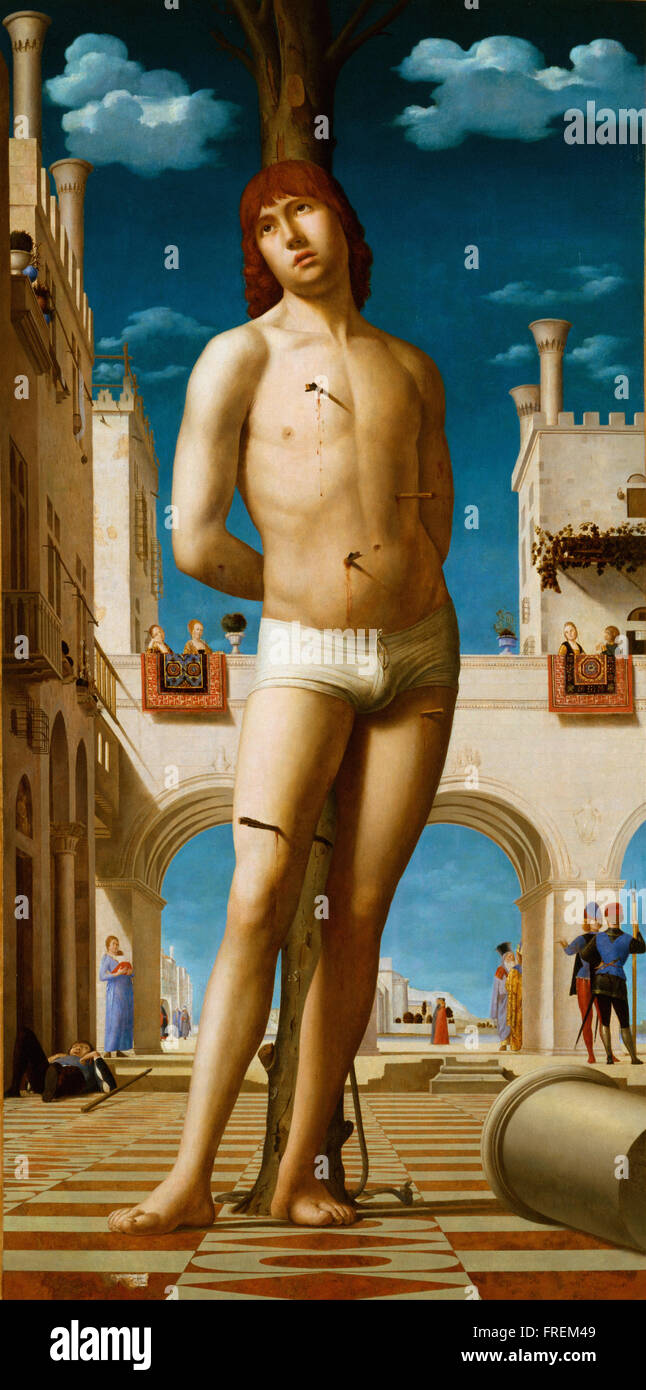 Antonello da Messina - St. Sebastian Stockfoto