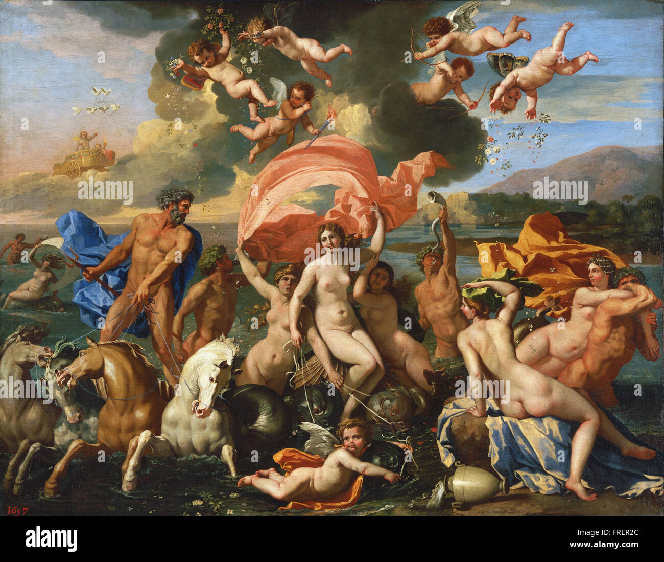 Nicolas Poussin, Französisch - die Geburt der Venus Stockfoto