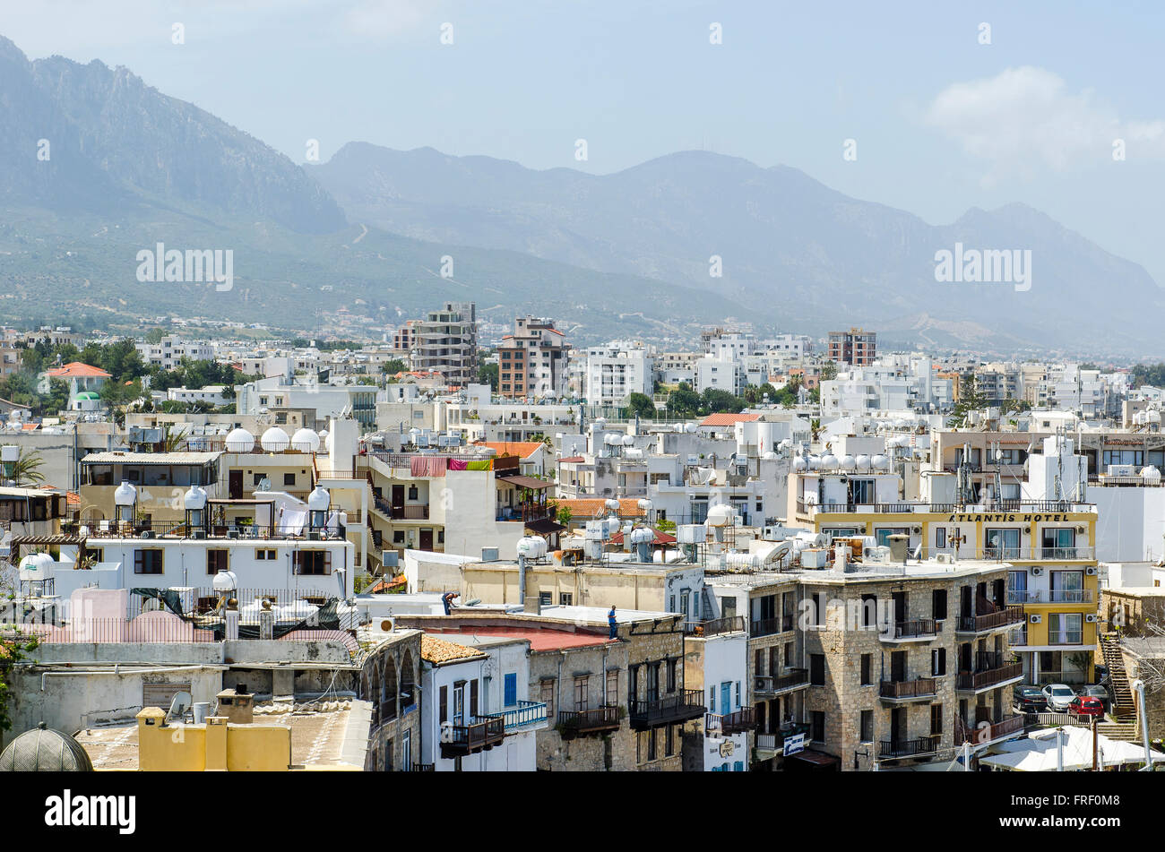 Blick vom alten Hafen der Stadt Kyrenia im Norden Zyperns. Stockfoto