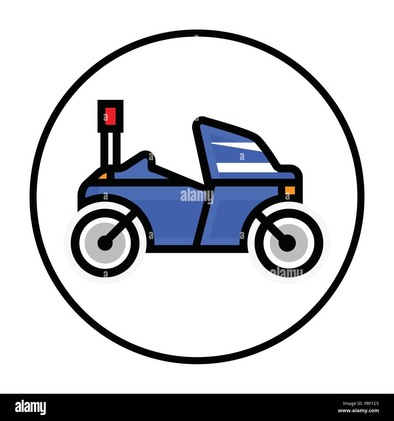 Flache Polizei Motorrad-Symbol: Vector Stock Vektor