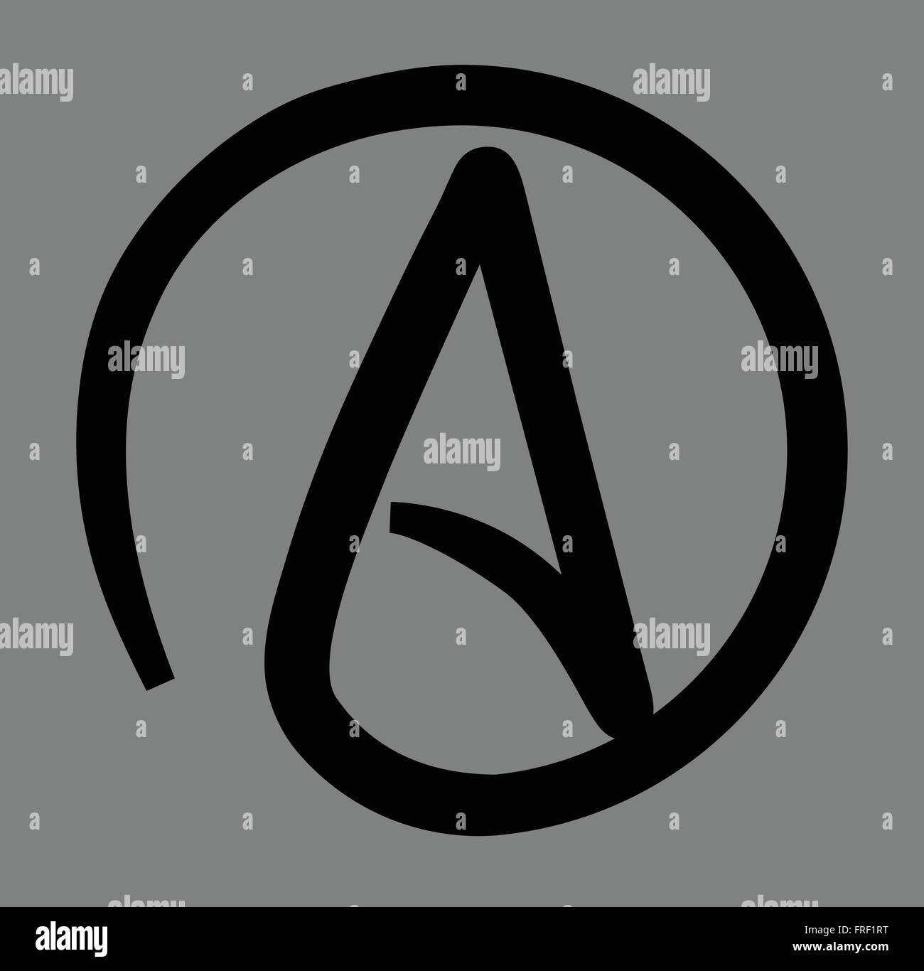 Atheismus und schwarz druckbare Symbol Stock Vektor