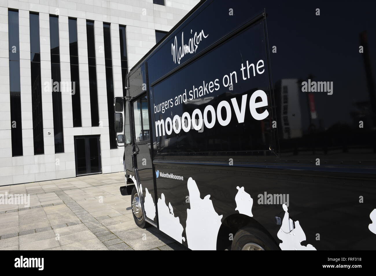 Außen Gastronomie Imbisswagen. Malmaison Liverpool, 7 William Jessop übrigens Liverpool L3 1QZ. Malmaison der erste speziell gebaute hotel Stockfoto