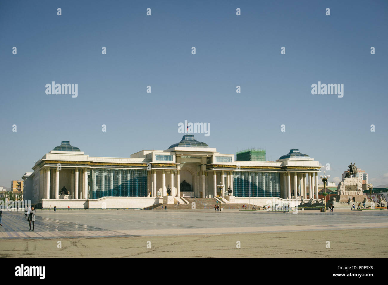 Sukhbaatar Platz in Ulan Bator, Mongolei. Stockfoto