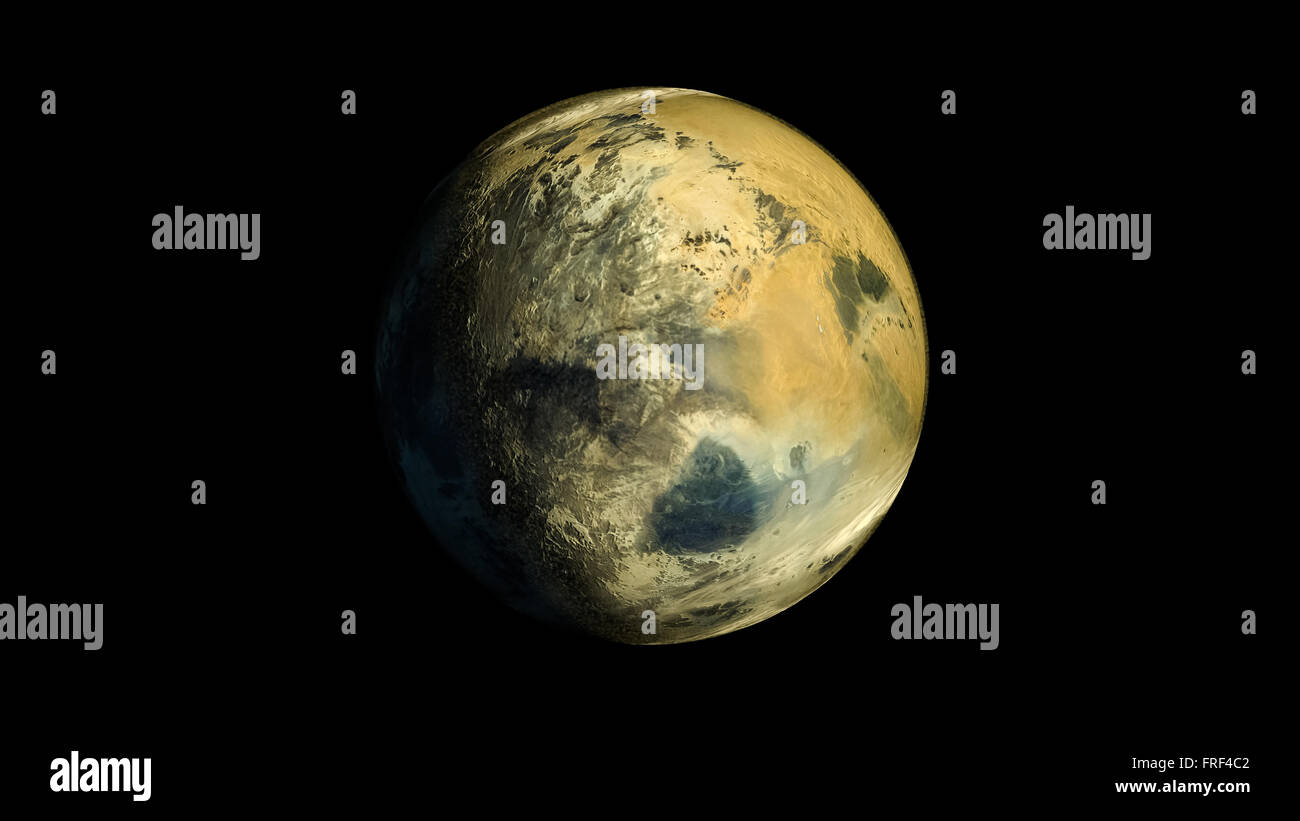 Fantasie Alien Exo-Planeten isoliert Galaxie Raum Stockfoto