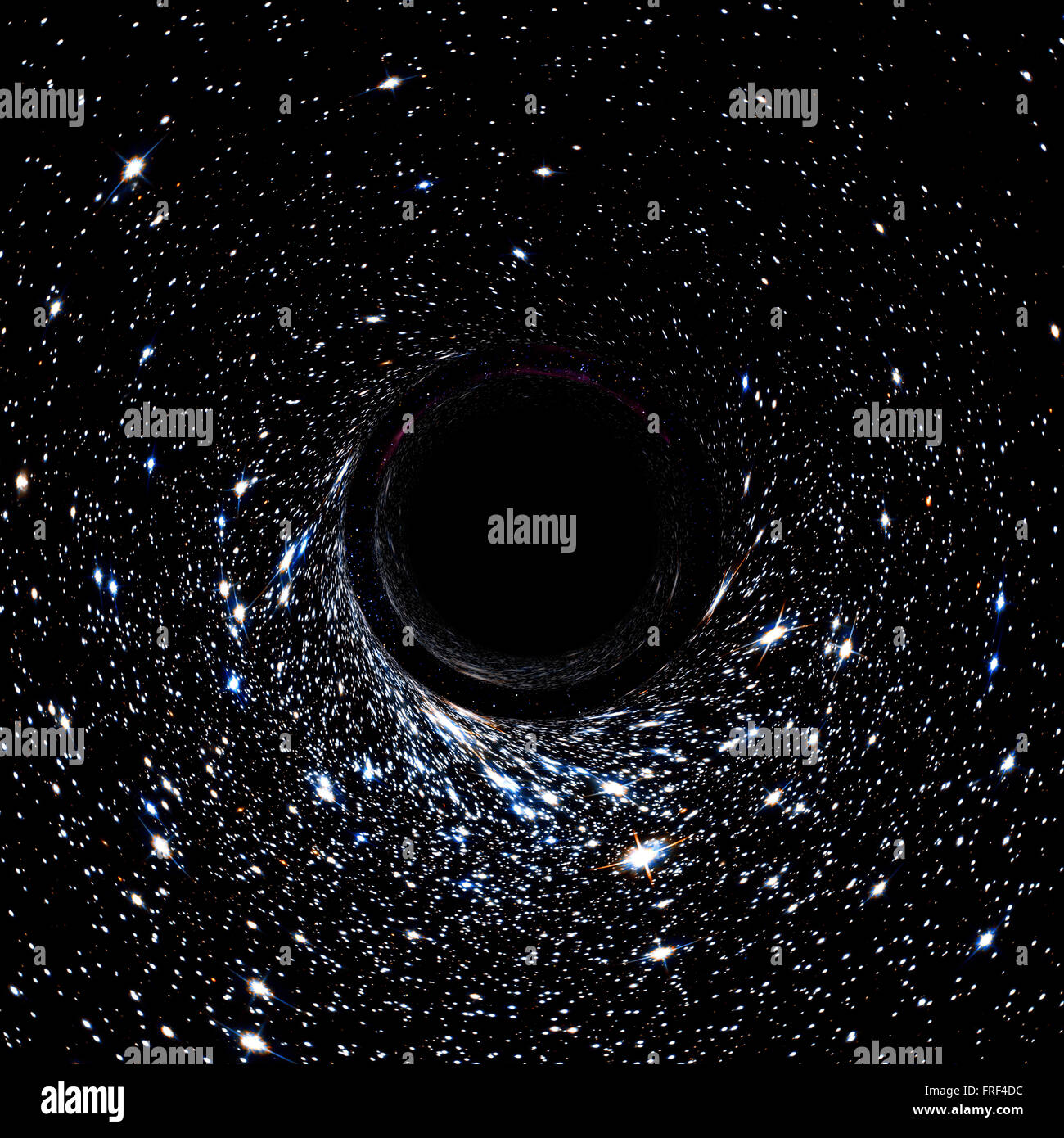 Schwarzes Loch Kollapsar Universum Wurmloch dunklen Spirale Stockfoto