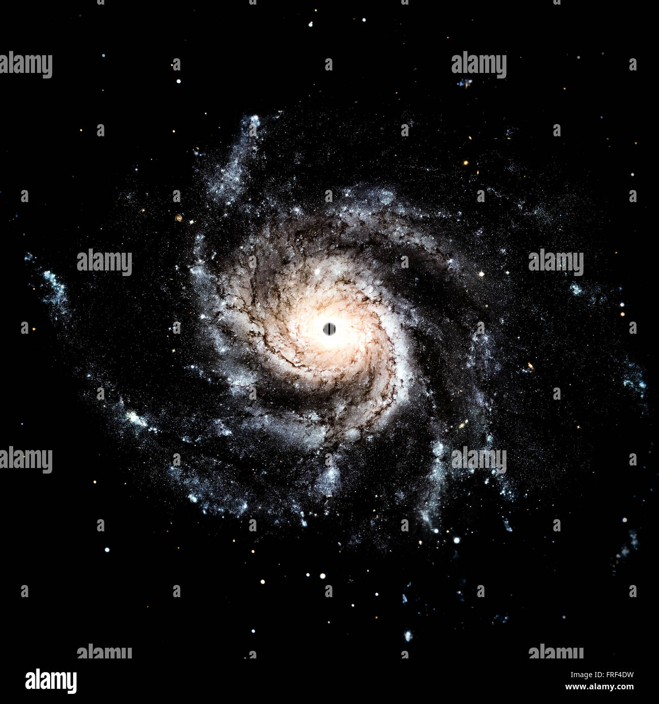 Schwarzes Loch Kollapsar Galaxie Weltraum Sterne Abbildung Stockfoto