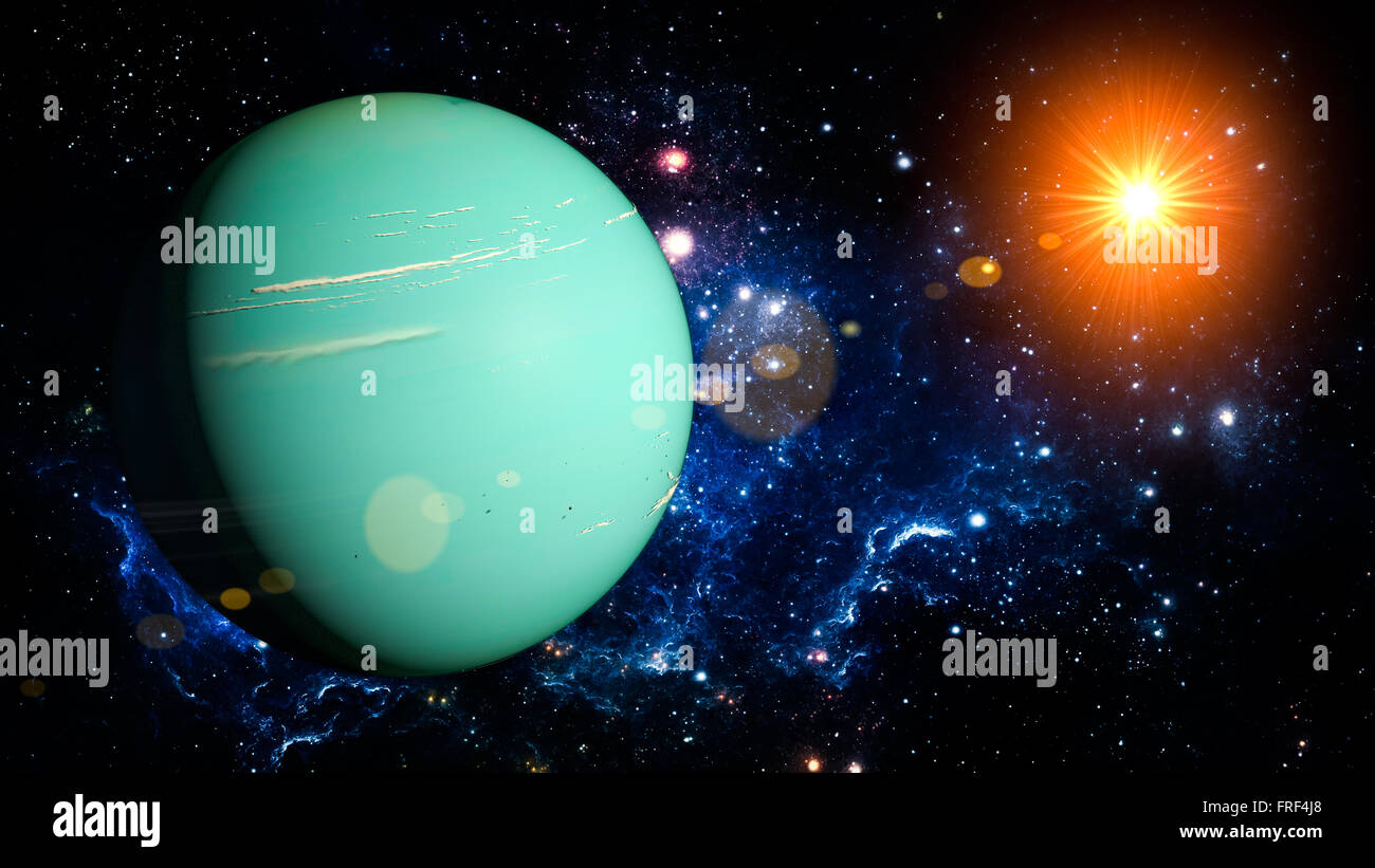 Uranus Planeten Sonnensystem Raum isoliert Abbildung Stockfoto