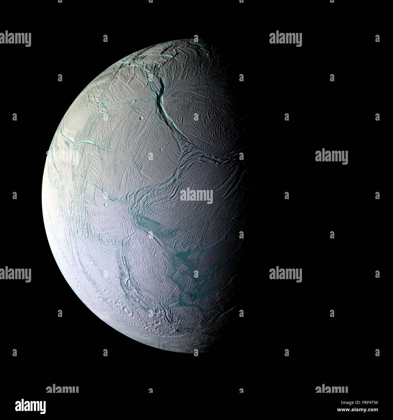 Enceladus Planeten isoliert Stockfoto