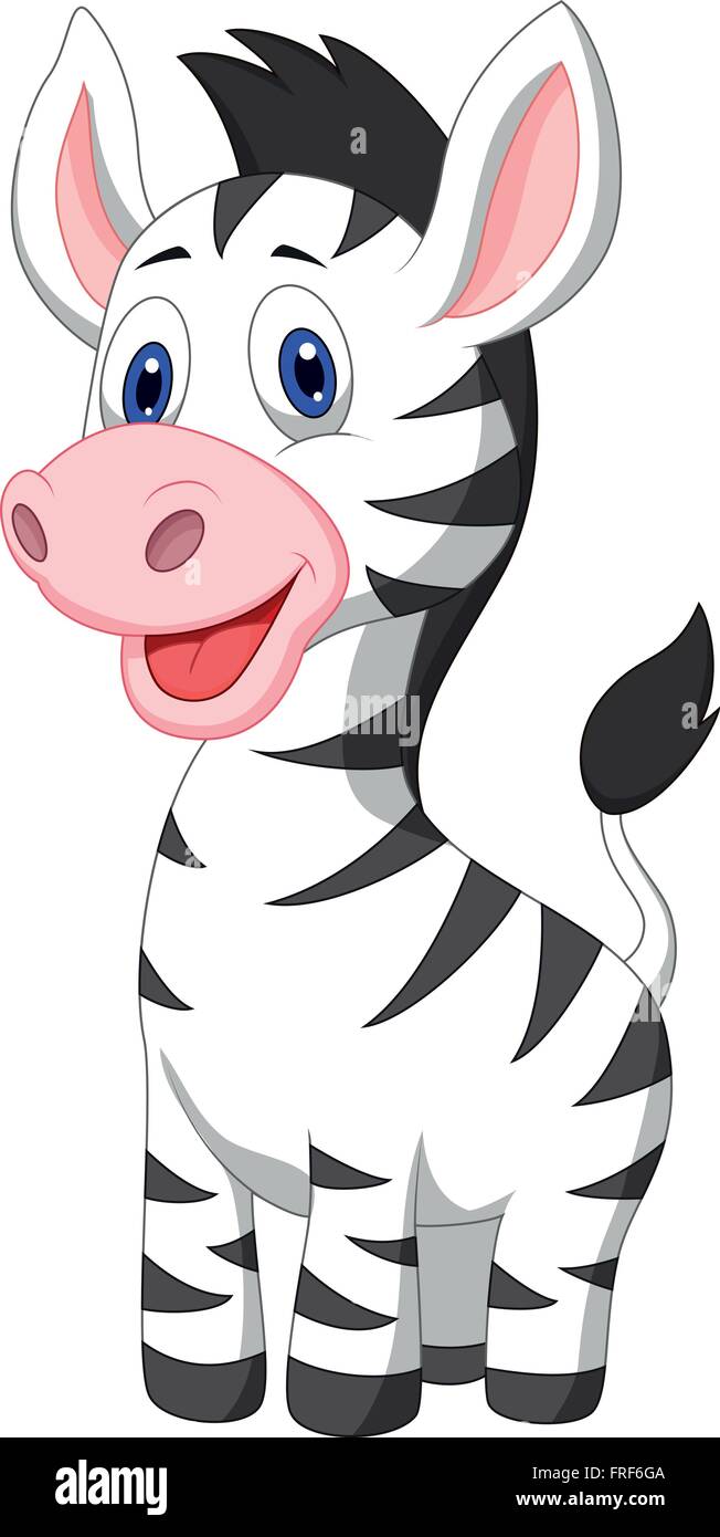 Cute Baby Zebra Cartoon Stock Vektor