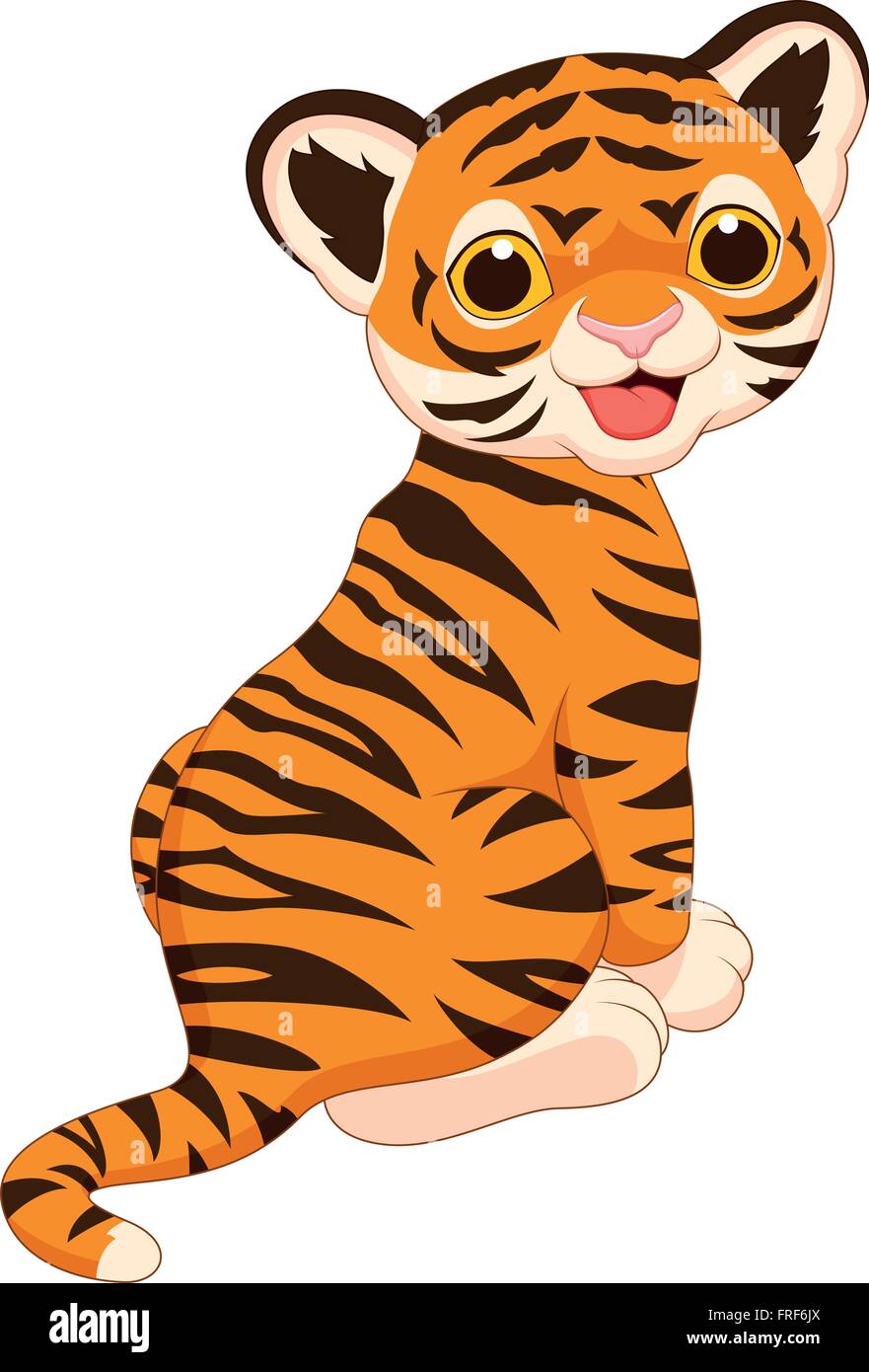 Susse Tiger Cartoon Stock Vektorgrafik Alamy