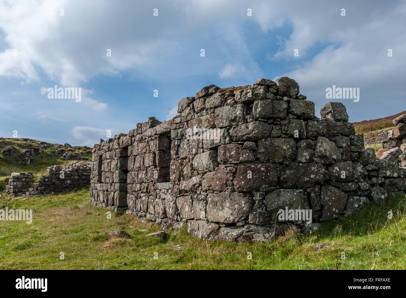 Ein Haus in dem verlassenen Dorf Crackaig auf der Isle of Mull, Schottland Stockfoto