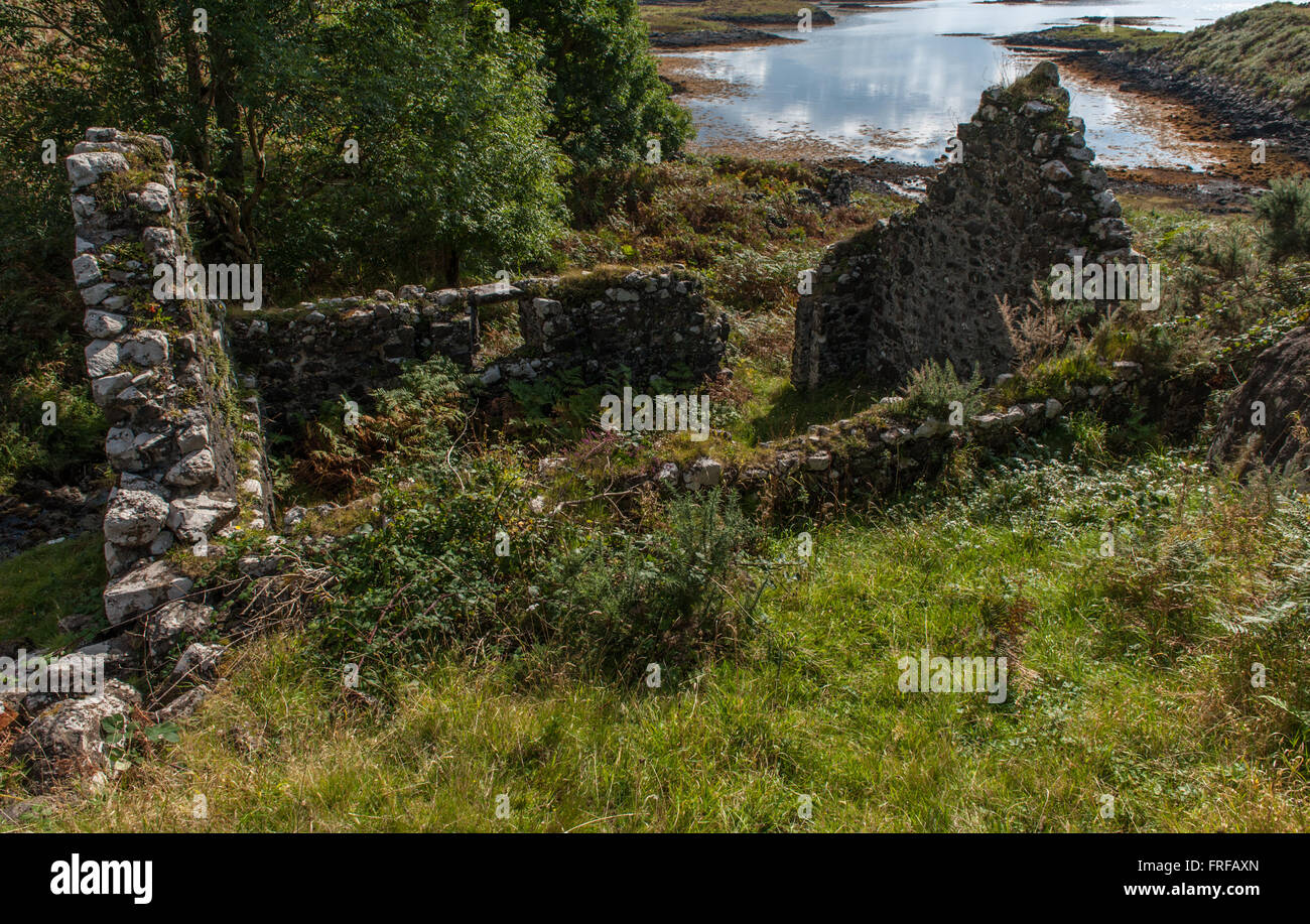Cruck Mühle am Cragaig auf der Insel Ulva Schottland Stockfoto