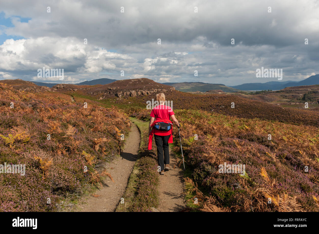 Wandern auf der schottischen Insel Ulva Stockfoto