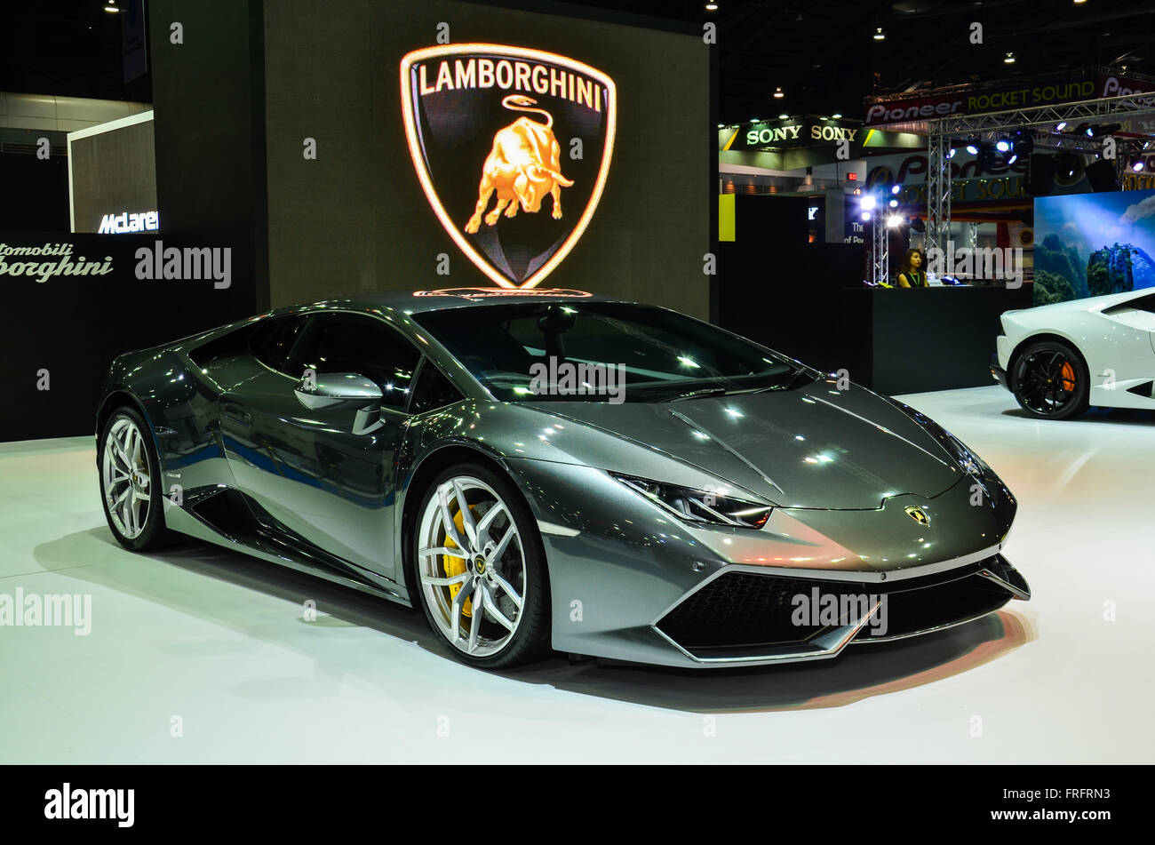 Bangkok, Thailand. 22. März 2016. Lamborghini Huracan LP 610-4 auf dem Display an der 37. Bangkok International Thailand Motor Show 2016 am 22. März 2016 Nonthaburi, Thailand. Bildnachweis: Chatchai Somwat/Alamy Live-Nachrichten Stockfoto