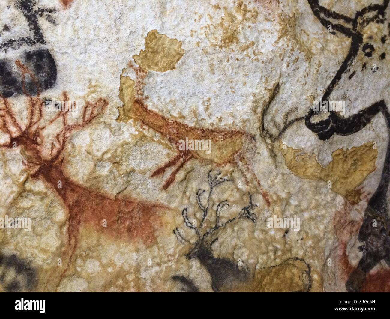 Lascaux, Frankreich. 3. März 2016. Ein Höhlenmalereien in der Höhle "Lascaux IV", fotografiert in Lascaux, Frankreich, 3. März 2016. Die Kopie der berühmten Höhle in Südfrankreich öffnet am 15. Dezember 2016. Lascaux IV. ist die erste komplette Repolica aus einer Höhle und seine Gemälde. Foto: Sabine Glaubitz/Dpa/Alamy Live-Nachrichten Stockfoto