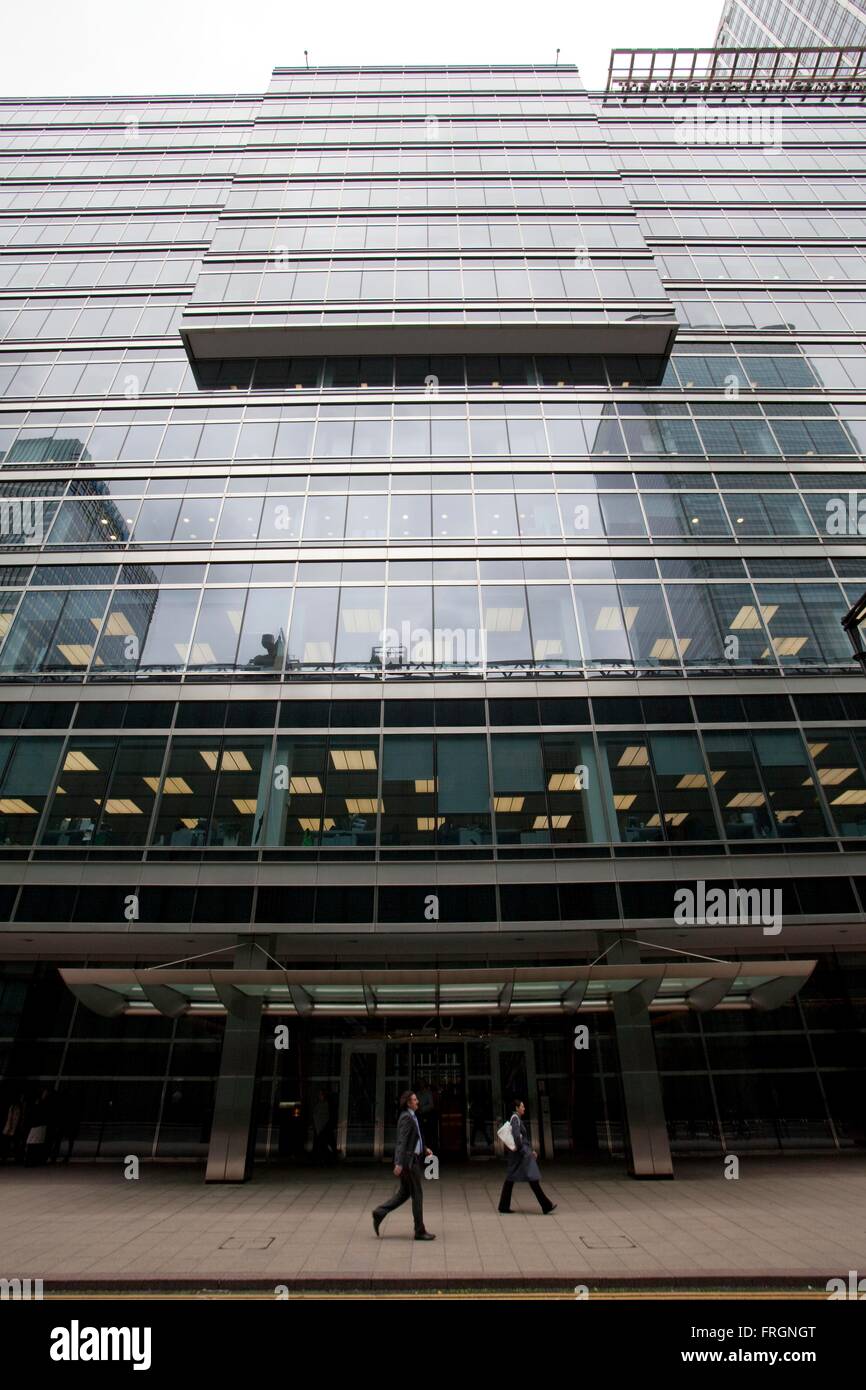 Einen Überblick über die BP-Büros in Canary Wharf. Stockfoto