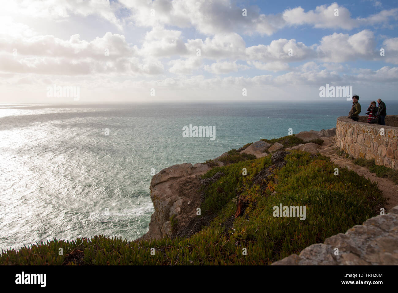 Cabo da Roca, der westlichste Punkt des europäischen Festlands in Sintra, Portugal. Stockfoto