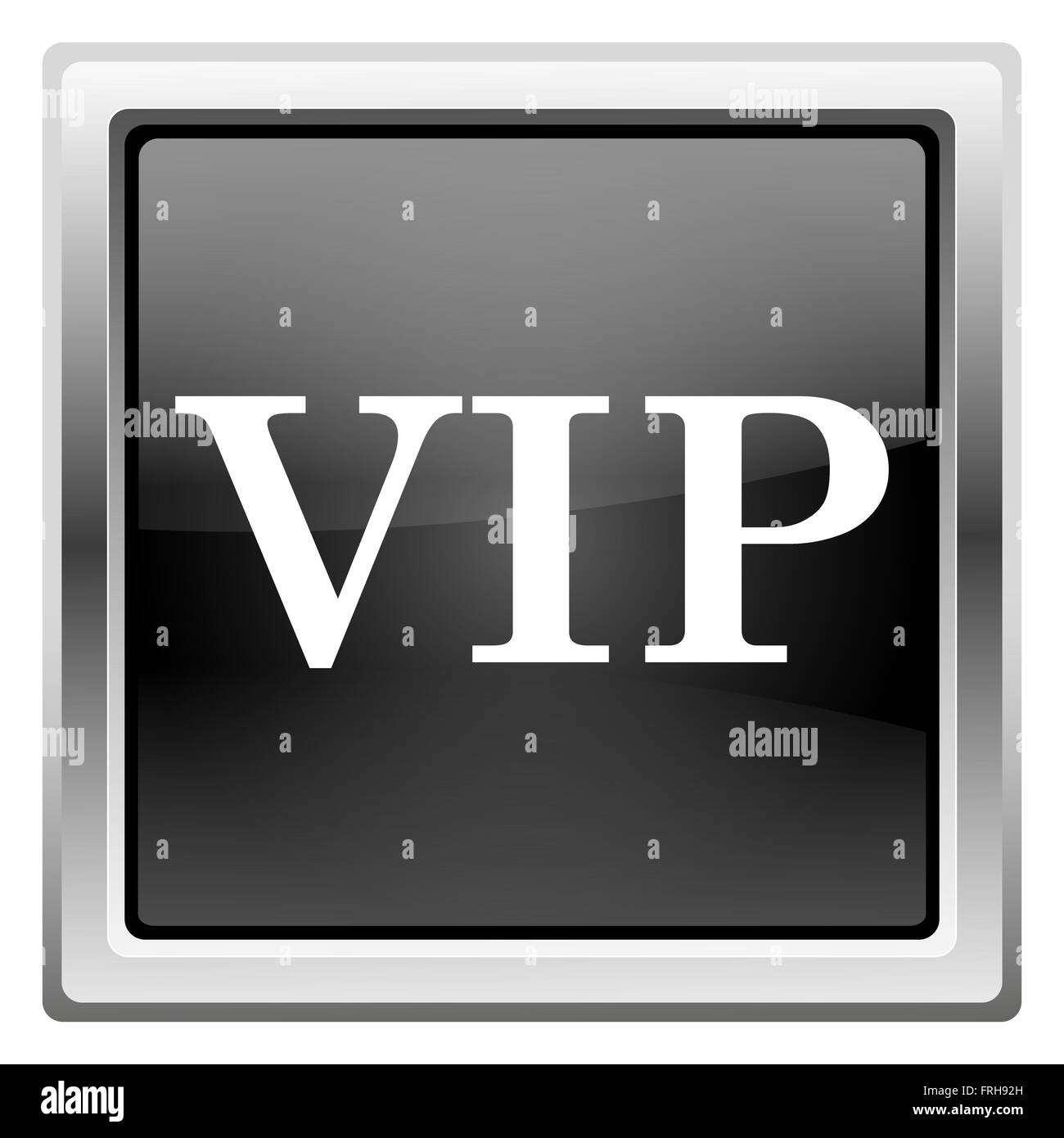 Metallische Symbol mit Design in weiß auf schwarzem Hintergrund Stockfoto