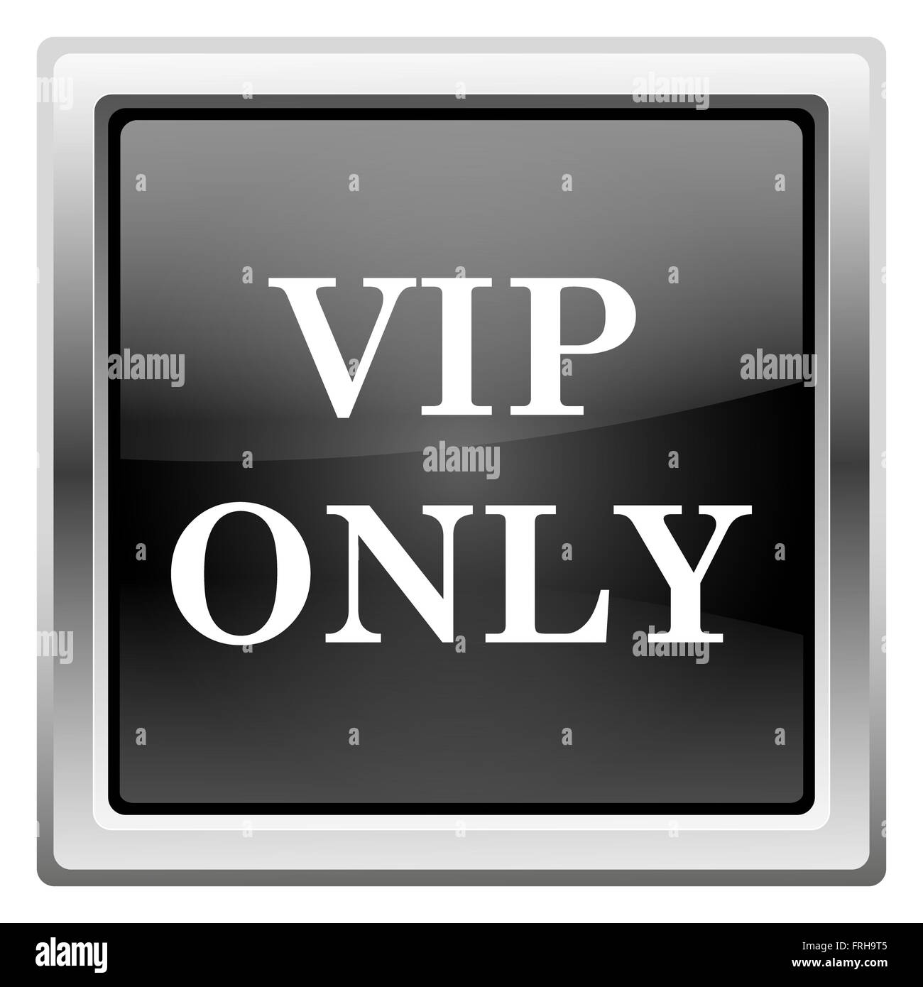 Metallische Symbol mit Design in weiß auf schwarzem Hintergrund Stockfoto