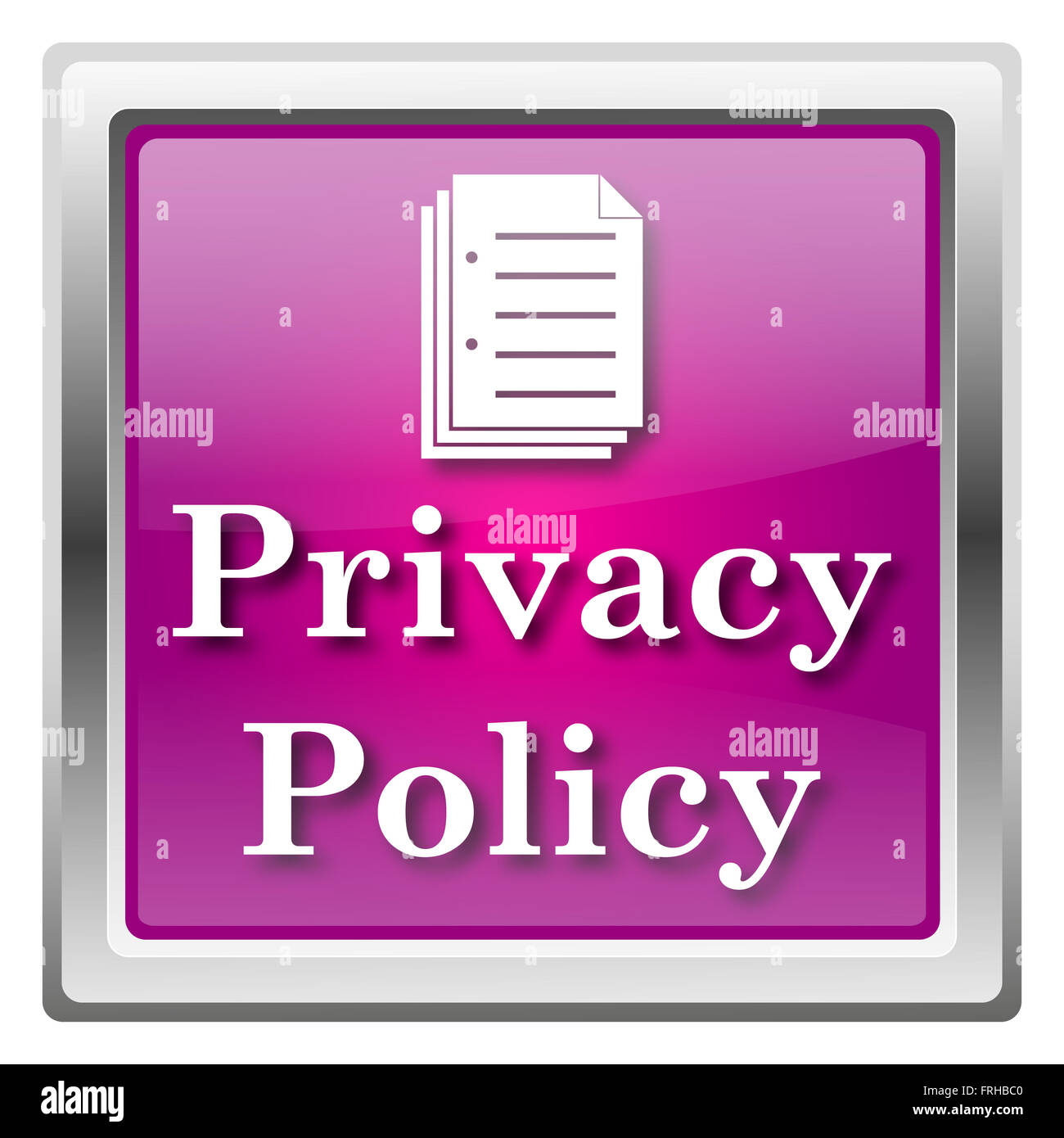 Metallische Symbol mit weißen Design Fuchsia Hintergrund Stockfoto