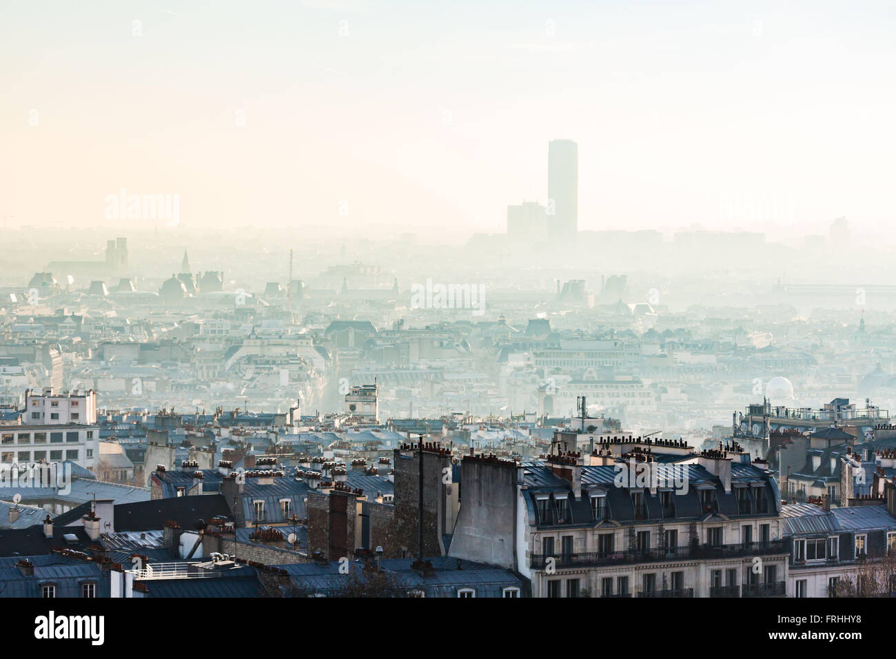 Luftverschmutzung in Paris, Frankreich. Stockfoto