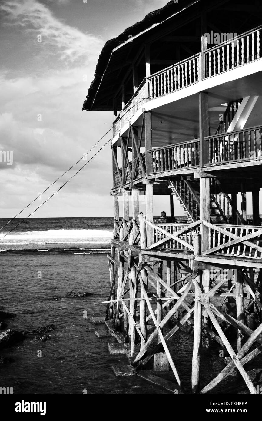 Surf-Pavillon, Cloud 9, Siargao Island, Philippinen. Stockfoto