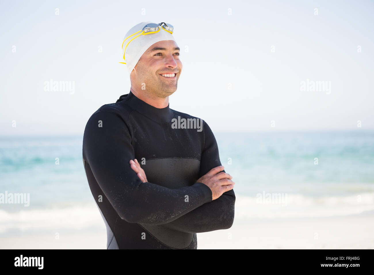 Porträt von Fit Schwimmer Stockfoto