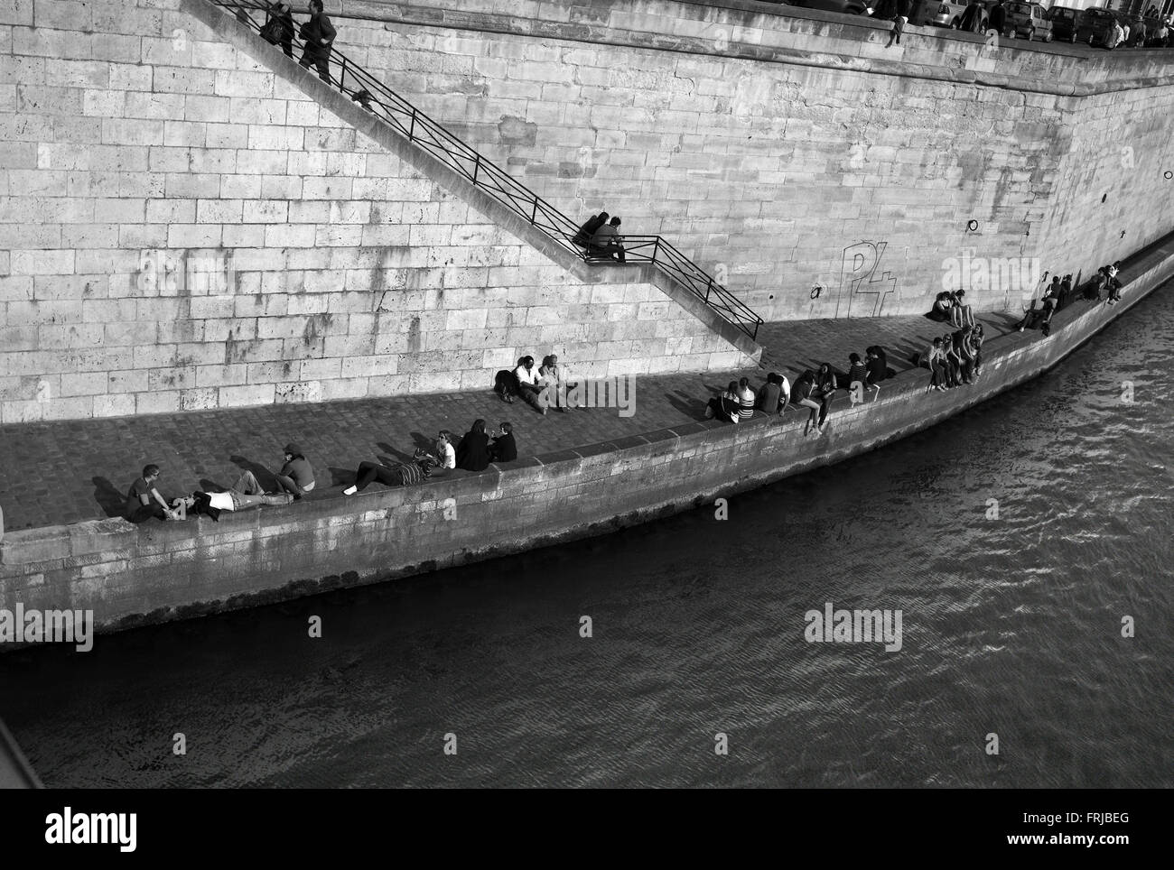Sonnenanbeter, Quai Aux Fleurs, Paris Stockfoto