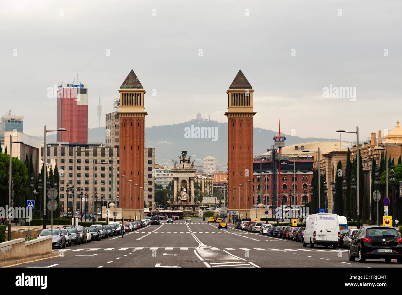 Placa De Espanya, Platz von Spanien, Barcelona, Spanien Stockfoto