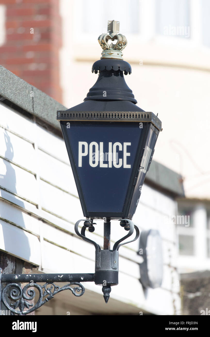 Altmodisches Polizei Laterne Zeichen Logo. Stockfoto