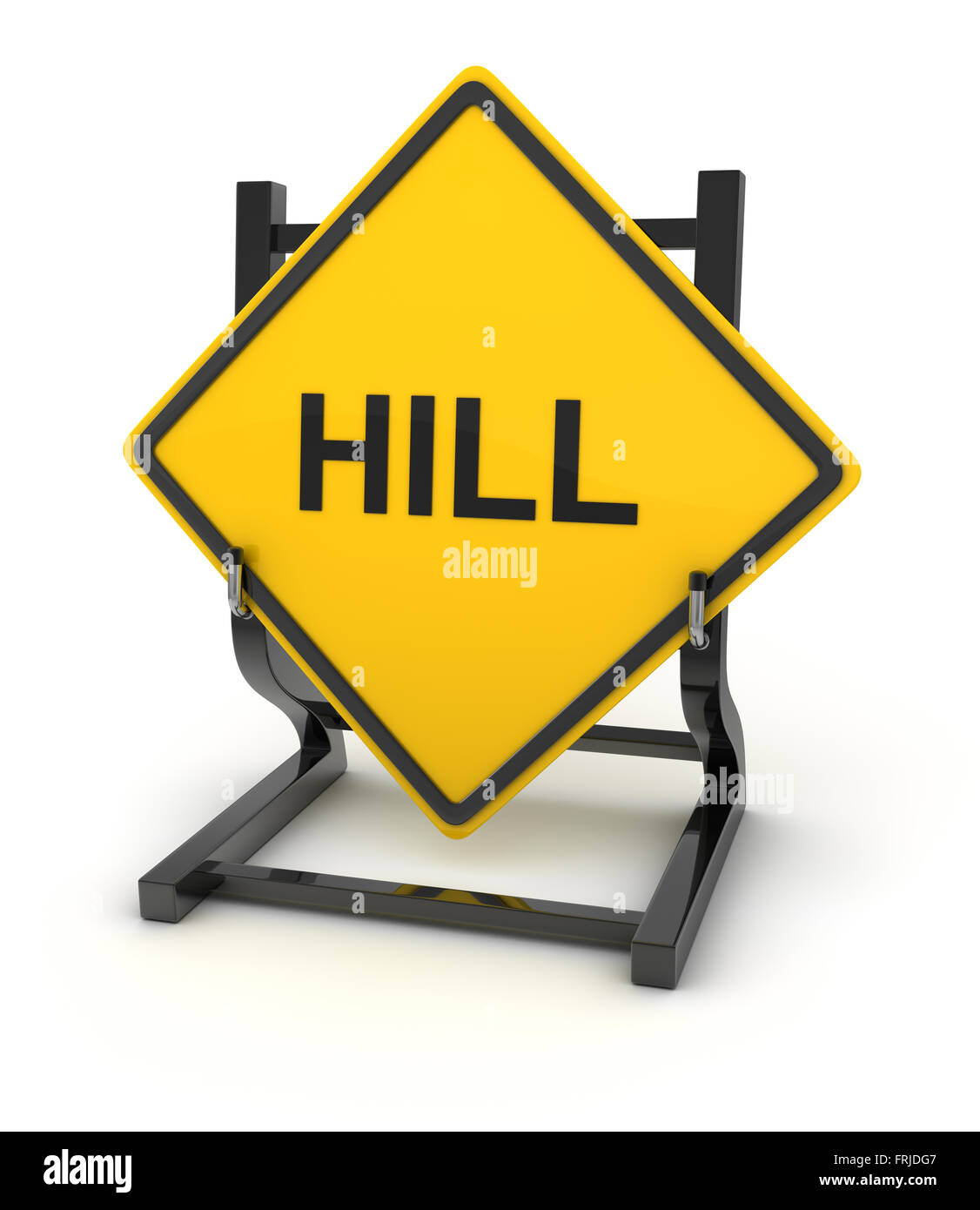 Straßenschild - hill, dies ist ein Computer generierten und 3d gerenderten Bild. Stockfoto