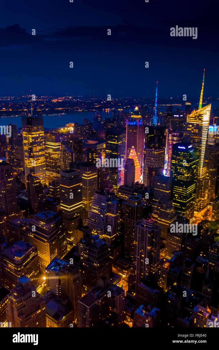 Blick Richtung Westen New York über Hudson River vom Empire State Building, New York City, USA. Stockfoto