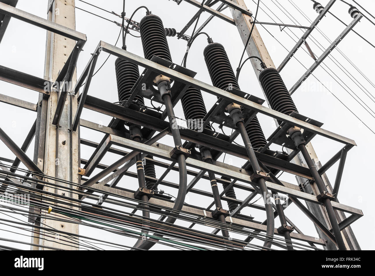 Hohe Spannung elektrischen Verteilerstation Stockfoto