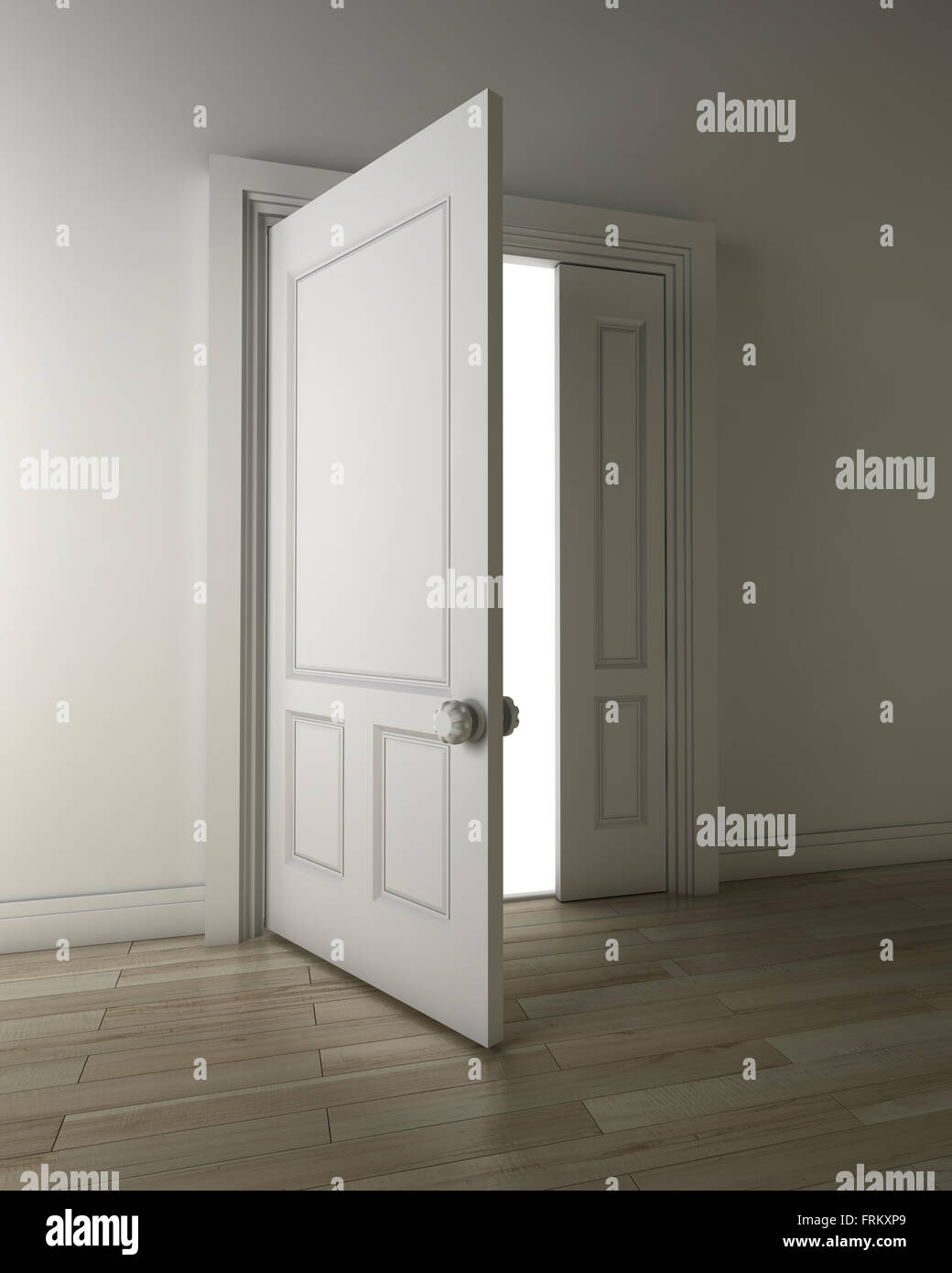 Öffnen Sie die Tür, computergenerierte Bild. Stockfoto