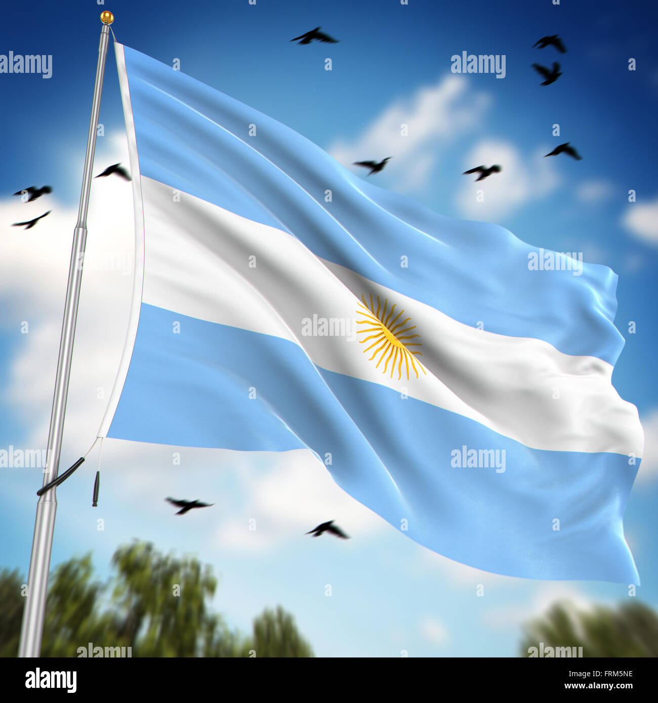 Flagge Argentiniens, ist dies ein Computer generierten und 3d gerenderten Bild. Stockfoto