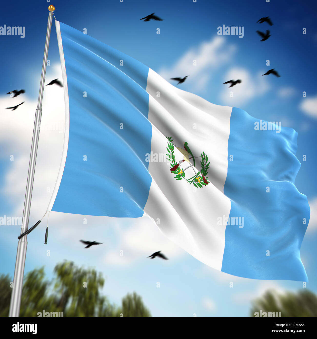 Flagge von Guatemala, ist dies ein Computer generierten und 3d gerenderten Bild. Stockfoto