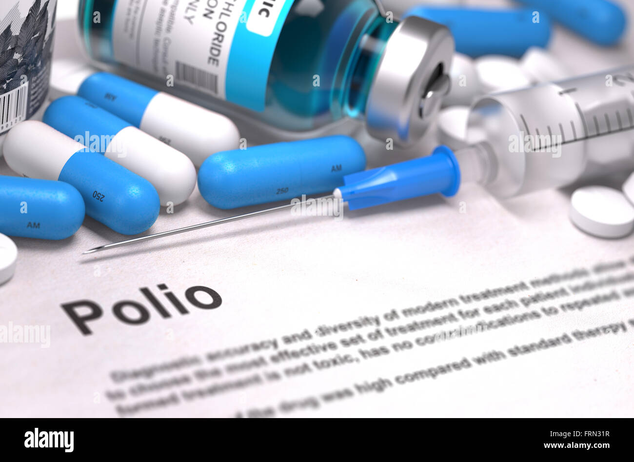 Polio-Diagnose. Medizinisches Konzept. Stockfoto