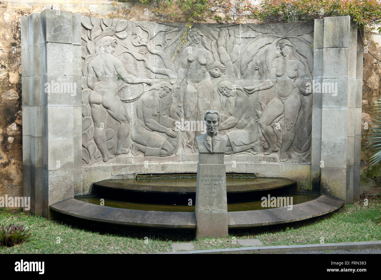 Spanien, Teneriffa, Puerto De La Cruz, botanischen Garten, Denkmal Alonso de Nava y Grimon Stockfoto