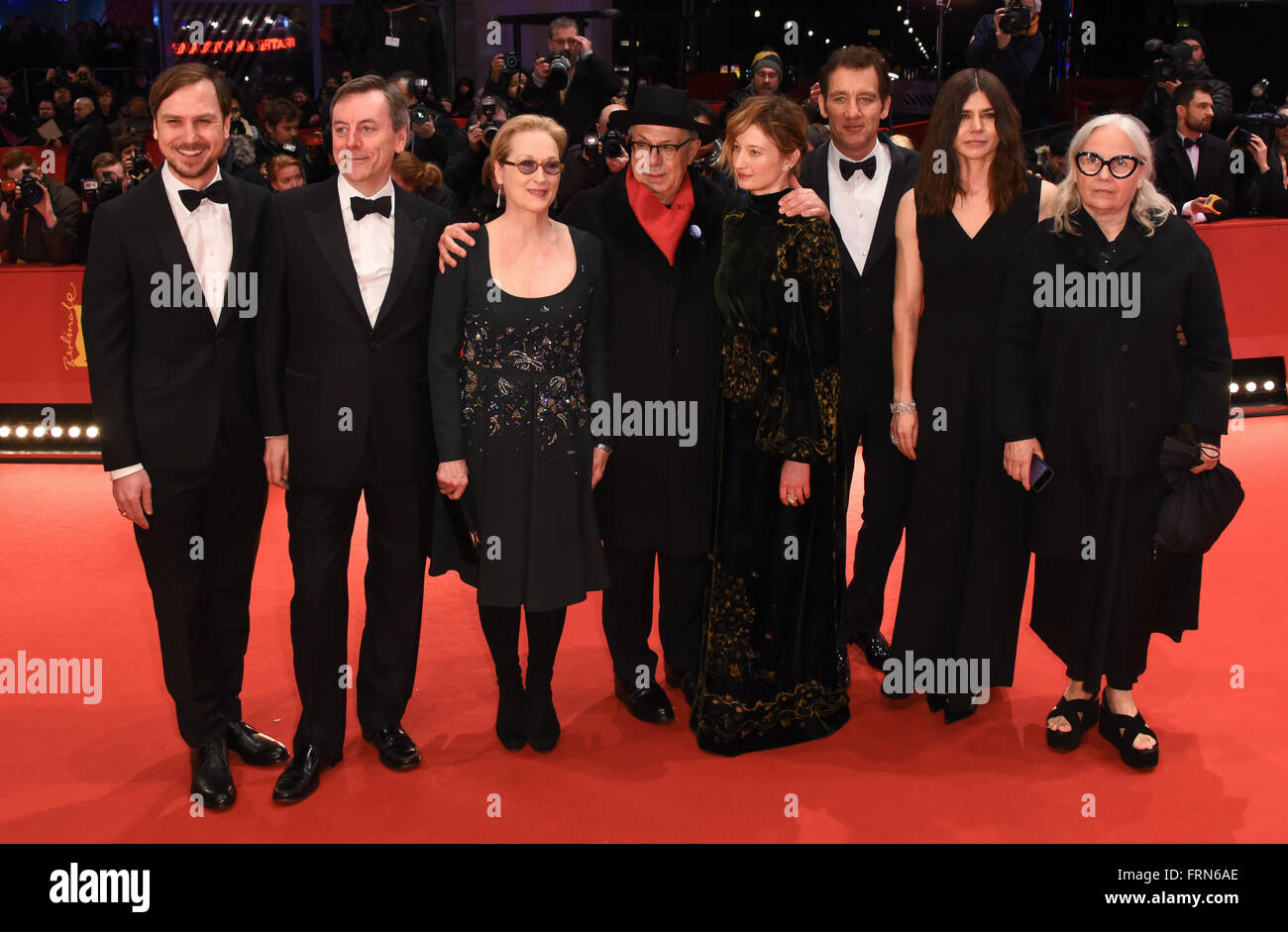 66. Berlin International Film Festival (Berlinale) - Closing Ceremony mit: Meryl Streep, Dieter Kosslick, Nick James, Clive Owen, Lars Eidinger, Alba Rohrwacher, Brigitte Lacombe, Małgorzata Szumowska wo: Berlin, Deutschland bei: 20. Februar 2016 Stockfoto