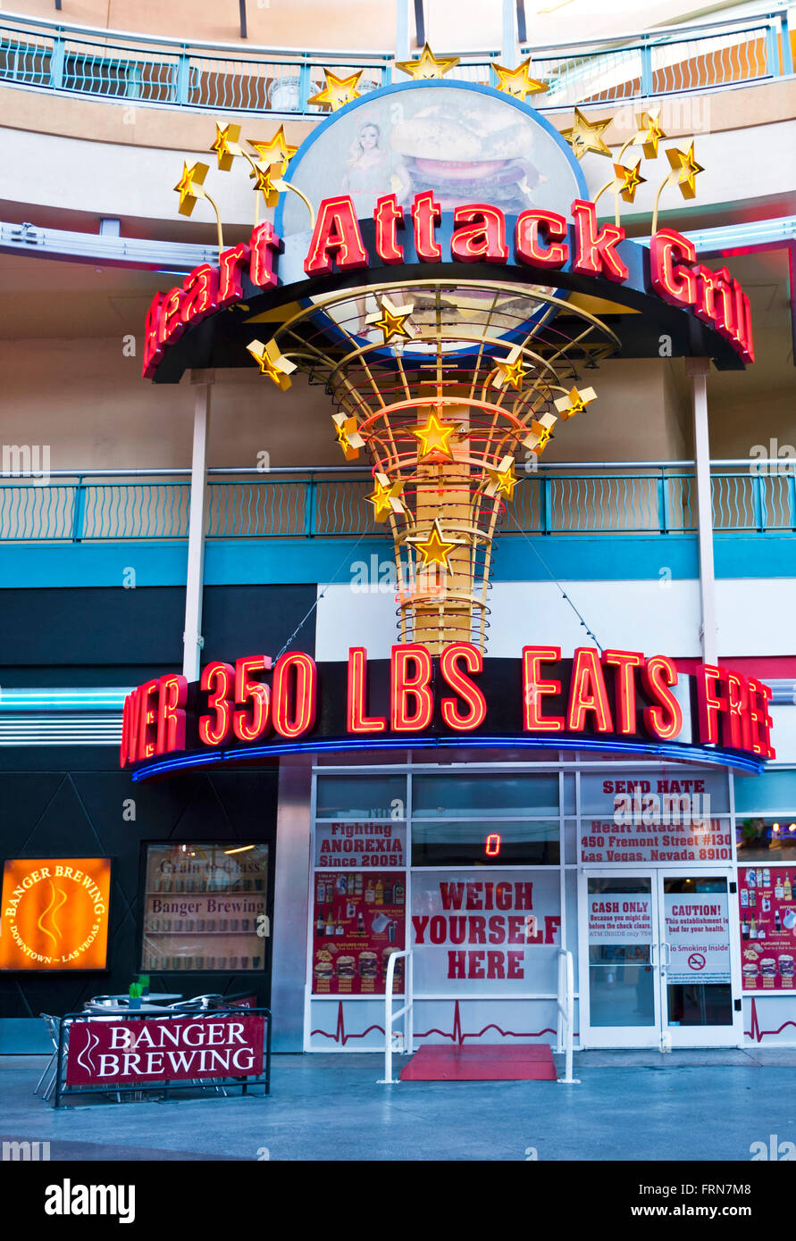 Heart Attack Grill Fremont Bezirk, Las Vegas, Nevada, USA Stockfoto