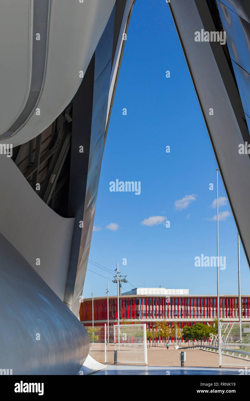 Pabellón Puente, Zaha Hadid, Zaragoza, Aragón, Spanien. Stockfoto