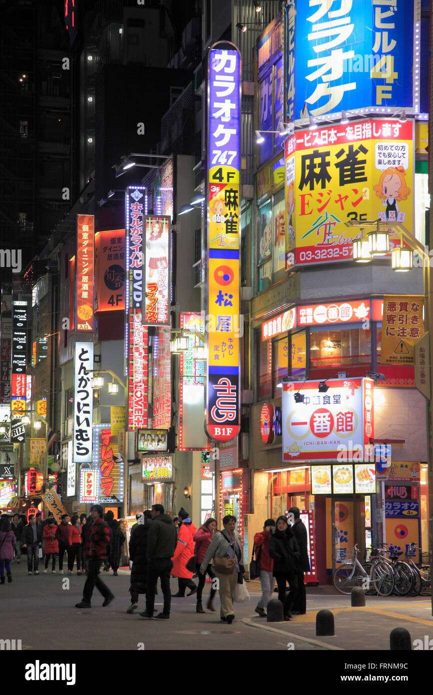 Japan, Tokio, Shinjuku, Kabukicho, Vergnügungsviertel, Nightlife, Stockfoto