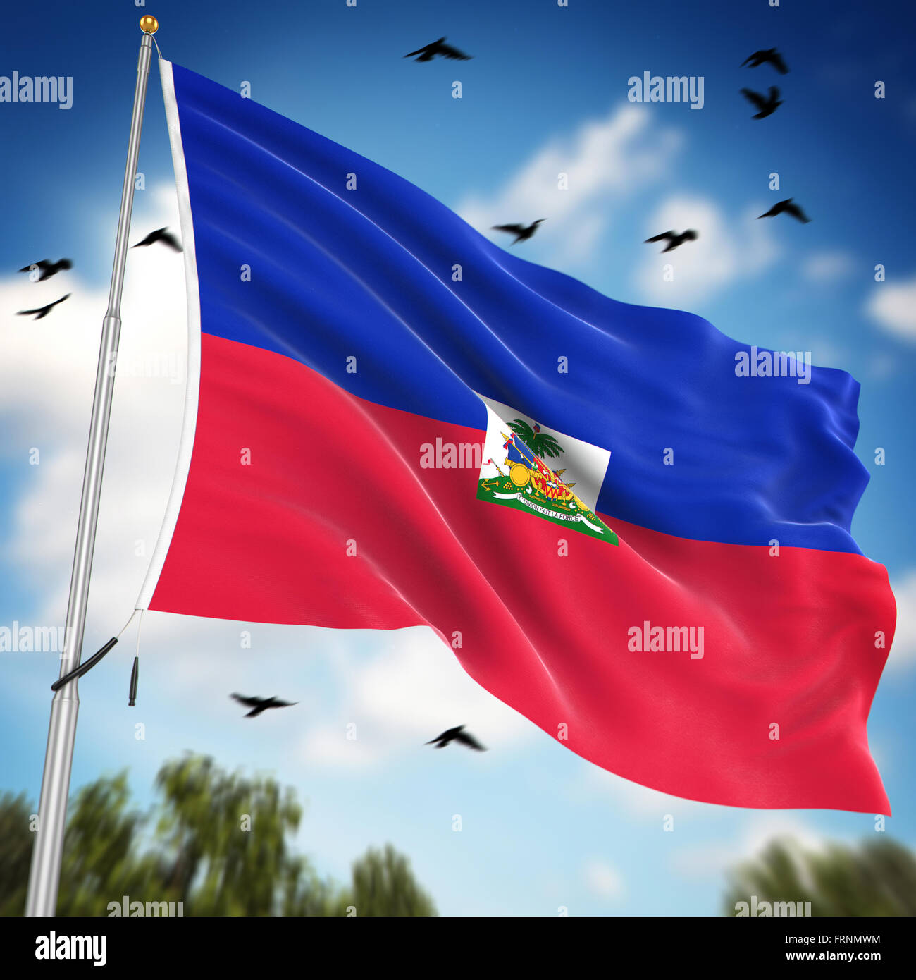 Flagge von Haiti, ist dies ein Computer generierten und 3d gerenderten Bild. Stockfoto